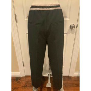 Luisa Cerano Black Pants W/ Metallic Light Pink Elastic, Size 10 (US) 40(D) NWT!